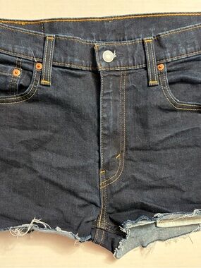 Levi's 512 Blue Denim Stretch Cut-Off Shorts  Size 33 Or Large